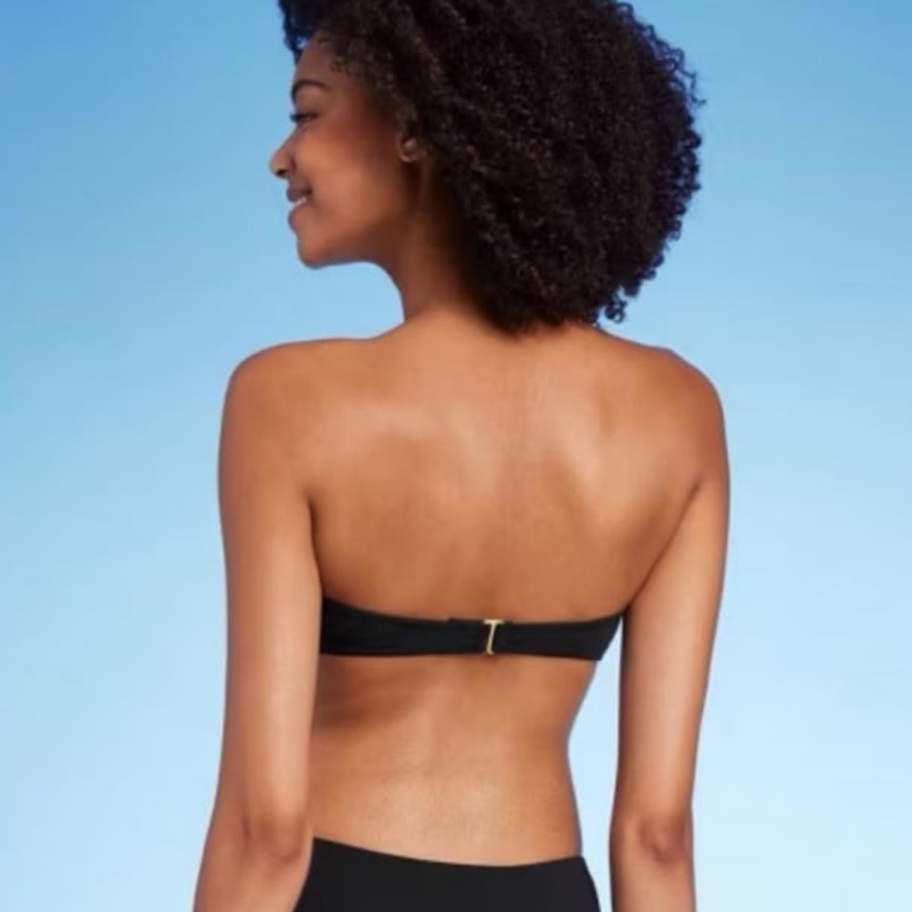Women's Shade & Shore Black Balconette Underwire Crepe Bikini Top- Size 34C - Picture 8 of 10